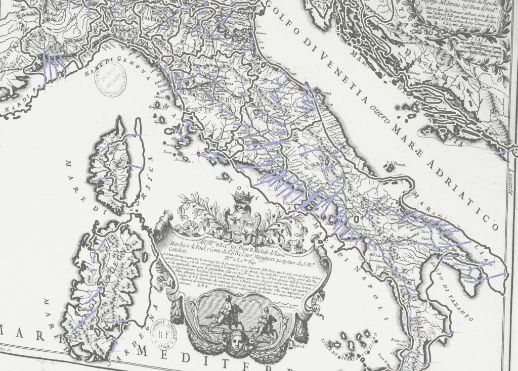 Rectified Historic Map of Italy in 1695